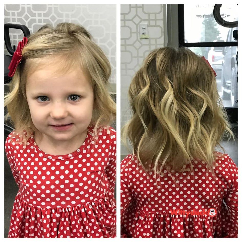 قصات شعر اطفال بنات مدرج قصير