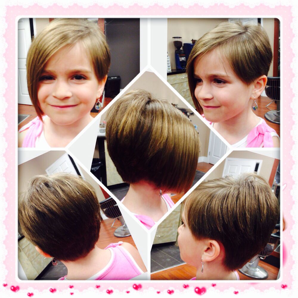 قصات شعر اطفال بنات مدرج قصير